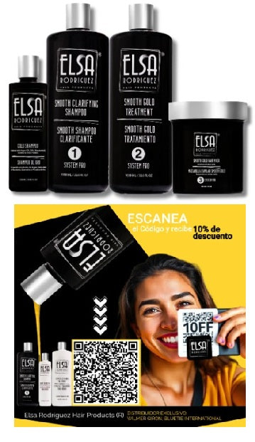 Gold Shampoo Treatment Kit (4 Items). Scan QR Code Below For Discount.